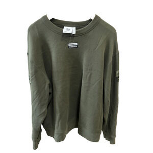 NWOT Adidas originals Men's Sporty casual patchwork logo Sleeves Sweatshirt Sz-L